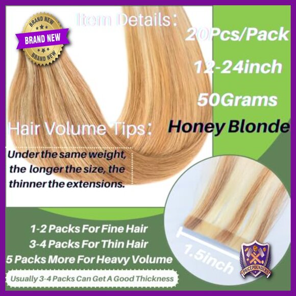 Human Hair Tape In Extensions 16 Inch 20 Pieces Lightweight DIY main image 5